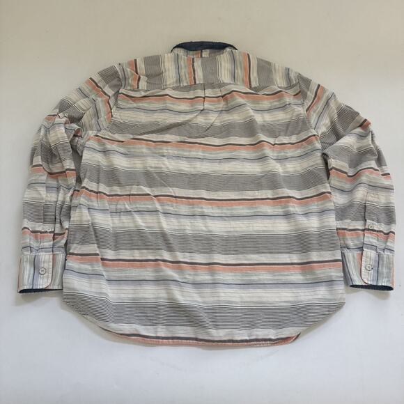 Tommy Bahama Collared Shirt Mens XL Pastel Striped Long Sleeve Preppy Flip Cuff - Picture 7 of 11